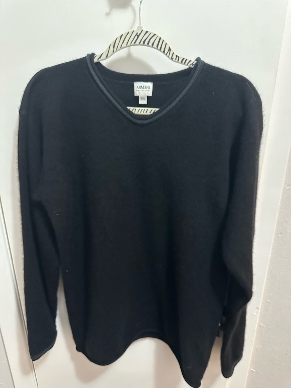 Armani Collezioni Men's Black V-Neck Sweater